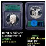 1973-s Silver Proof Eisenhower Dollar $1 pr69 dcam