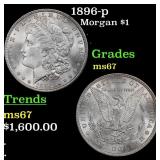 1896-p Morgan Dollar $1 ms67 SEGS