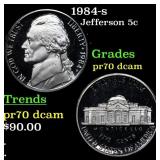 1984-s Proof Jefferson Nickel 5c pr70 dcam SEGS