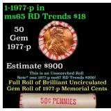 BU Shotgun Lincoln 1c roll, 1977-p 50 pcs Bank Wra