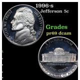 1996-s Proof Jefferson Nickel 5c Grades GEM++ Proo