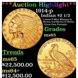 ***Major Highlight*** 1914-p Gold Indian Quarter E