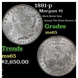 1891-p Morgan Dollar $1 ms65 SEGS