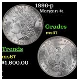 1896-p Morgan Dollar $1 ms67 SEGS