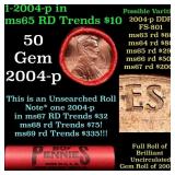 BU Shotgun Lincoln 1c roll, 2004-p 50 pcs Bank Wra
