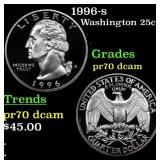 1996-s Proof Washington Quarter 25c Grades GEM++ P