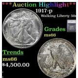 ***Major Highlight*** 1917-p Walking Liberty Half