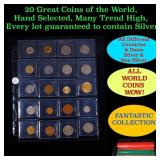 20 Great Coins of the World, hand selected, many t