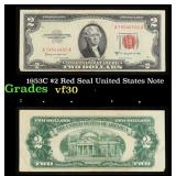 1953C $2 Red Seal United States Note Grades vf++
