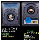 1981-s Ty 1 Proof Jefferson Nickel 5c pr69 dcam PC