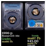 1996-p Roosevelt Dime 10c ms66 fb PCGS