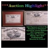 ***Auction Highlight*** 1865 Payment of Civil War