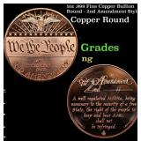 1oz .999 Fine Copper Bullion Round - 2nd Amendment