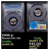 1996-p Roosevelt Dime 10c ms66 fb PCGS