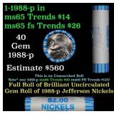 BU Shotgun Jefferson 5c roll, 2002-p 40 pcs Bank $
