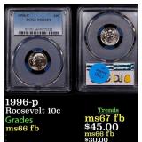 1996-p Roosevelt Dime 10c ms66 fb PCGS