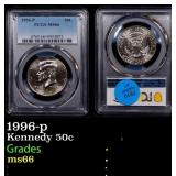 1996-p Kennedy Half Dollar 50c ms66 PCGS