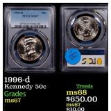 1996-d Kennedy Half Dollar 50c ms67 PCGS