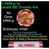 BU Shotgun Lincoln 1c roll, 1988-p 50 pcs Bank Wra