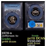 1976-s Proof Jefferson Nickel 5c pr69 dcam PCGS