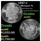 1887-s Morgan Dollar $1 ms65+ SEGS