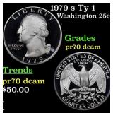 1979-s Ty 1 Proof Washington Quarter 25c GEM++ Pro