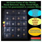 20 Great Coins of the World, hand selected, many t