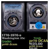 1776-1976-s Proof Washington Quarter 25c pr69 dcam