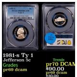 1981-s Ty 1 Proof Jefferson Nickel 5c pr69 dcam PC