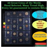 20 Great Coins of the World, hand selected, many t