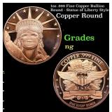 1oz .999 Fine Copper Bullion Round - Statue of Lib