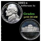 1985-s Proof Jefferson Nickel 5c Grades GEM++ Proo