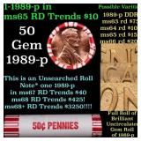 BU Shotgun Lincoln 1c roll, 1989-p 50 pcs Bank Wra