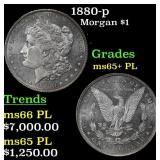 1880-p Morgan Dollar $1 ms65+ PL SEGS