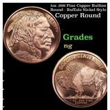 1oz .999 Fine Copper Bullion Round - Buffalo Nicke