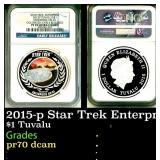 2015-p Star Trek Enterprise NX-01 Colorized 1oz Si