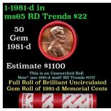 BU Shotgun Lincoln 1c roll, 1981-d 50 pcs Dunbar W