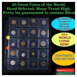 20 Great Coins of the World, hand selected, many t