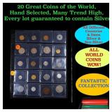 20 Great Coins of the World, hand selected, many t