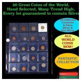 20 Great Coins of the World, hand selected, many t