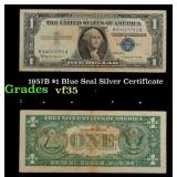 1957B $1 Blue Seal Silver Certificate Grades vf++