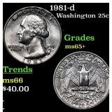1981-d Washington Quarter 25c Grades GEM+ Unc