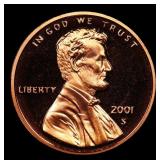 2001-s Proof Lincoln Cent 1c Grades GEM++ Proof De