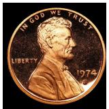1974-s Proof Lincoln Cent 1c Grades GEM++ Proof De