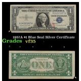 1957A $1 Blue Seal Silver Certificate Grades vf++