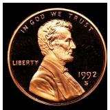 1992-s Proof Lincoln Cent 1c Grades GEM++ Proof De