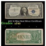 1957 $1 Blue Seal Silver Certificate Grades xf