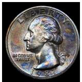 1987-p Washington Quarter 25c Grades GEM Unc