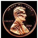 2001-s Proof Lincoln Cent 1c Grades GEM++ Proof De