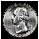 1987-d Washington Quarter 25c Grades GEM++ Unc